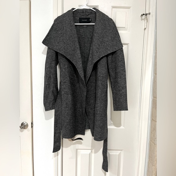 TAHARI Charcoal Gray Wool Coat size large - Picture 8 of 8